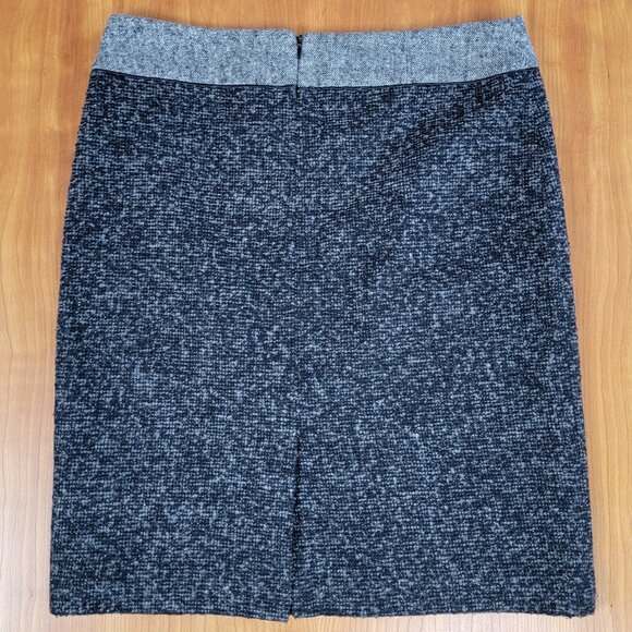 Liz Claiborne Lined Gray Black Heather Wool Blend Pencil Skirt - 6 - Picture 2 of 7